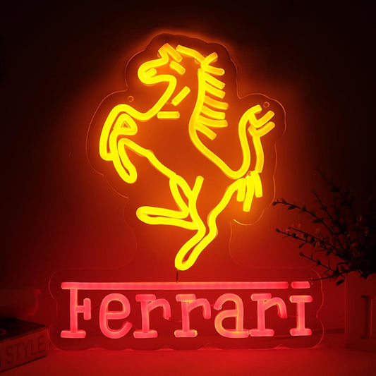 Letrero de neón con logotipo de coche para decoración de garaje, letreros LED para decoración de pared de, luz brillante,fácil de colgar