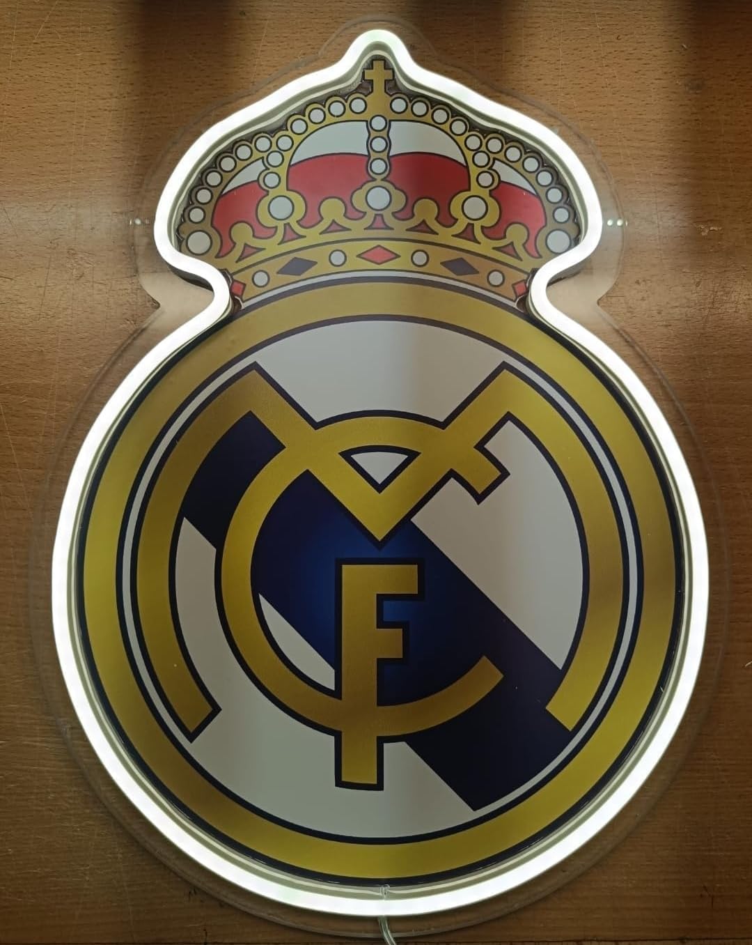 SOLOLED Escudo regalos Madrid Lámpara LED Decorativa de Pared, Club, Iluminación Ambiental, fútbol
