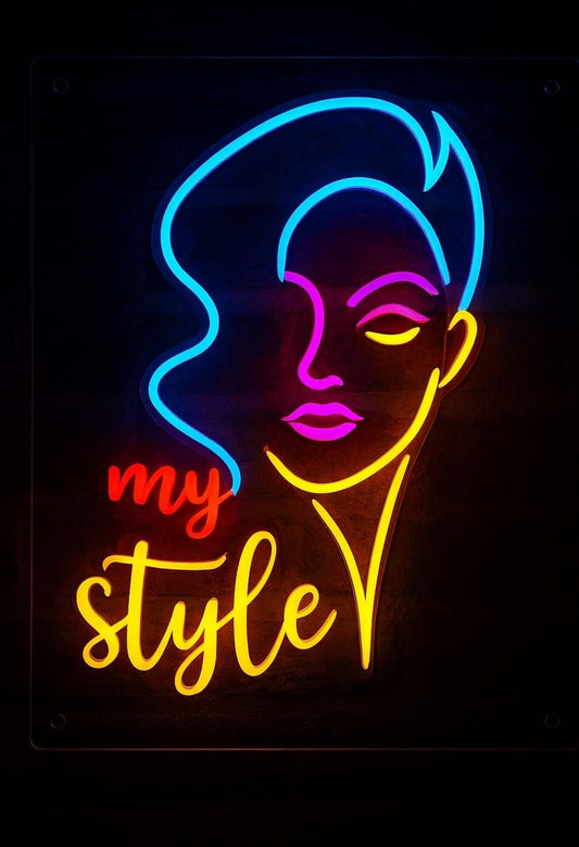 Letrero de Neón LED Decorativo, Diseño Artístico Multicolor, Estilo Moderno, Luz de Pared