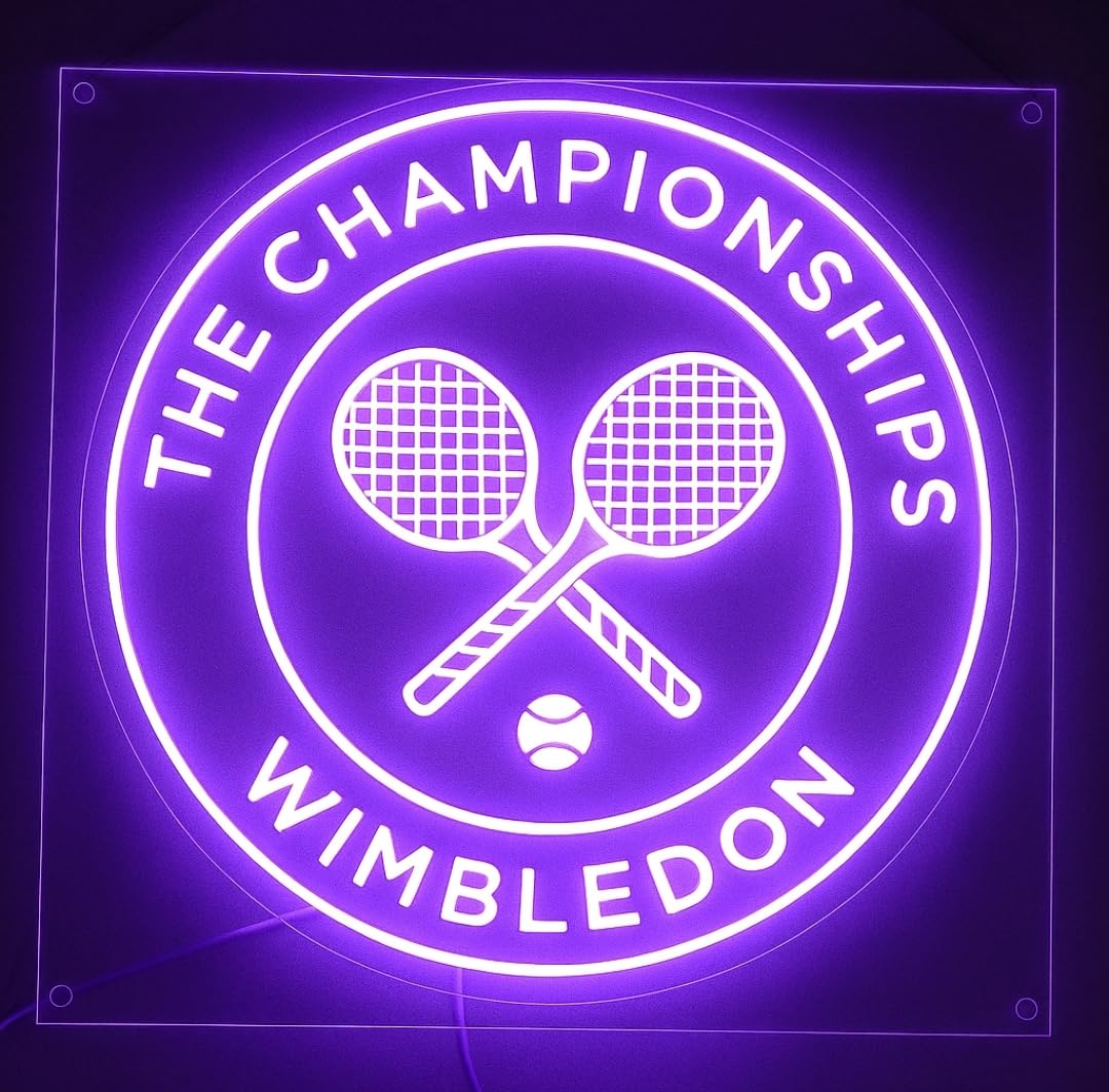 Lámpara de Neón LED Tennis Championship, Luz Decorativa Púrpura, 60 x 60 cm