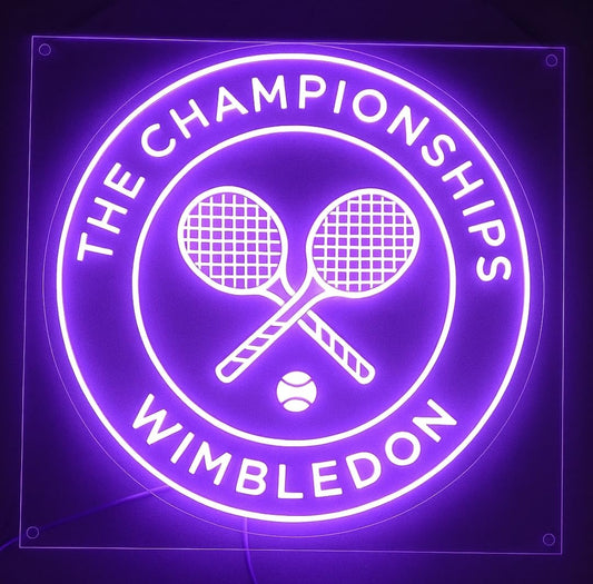 Lámpara de Neón LED Tennis Championship, Luz Decorativa Púrpura, 60 x 60 cm