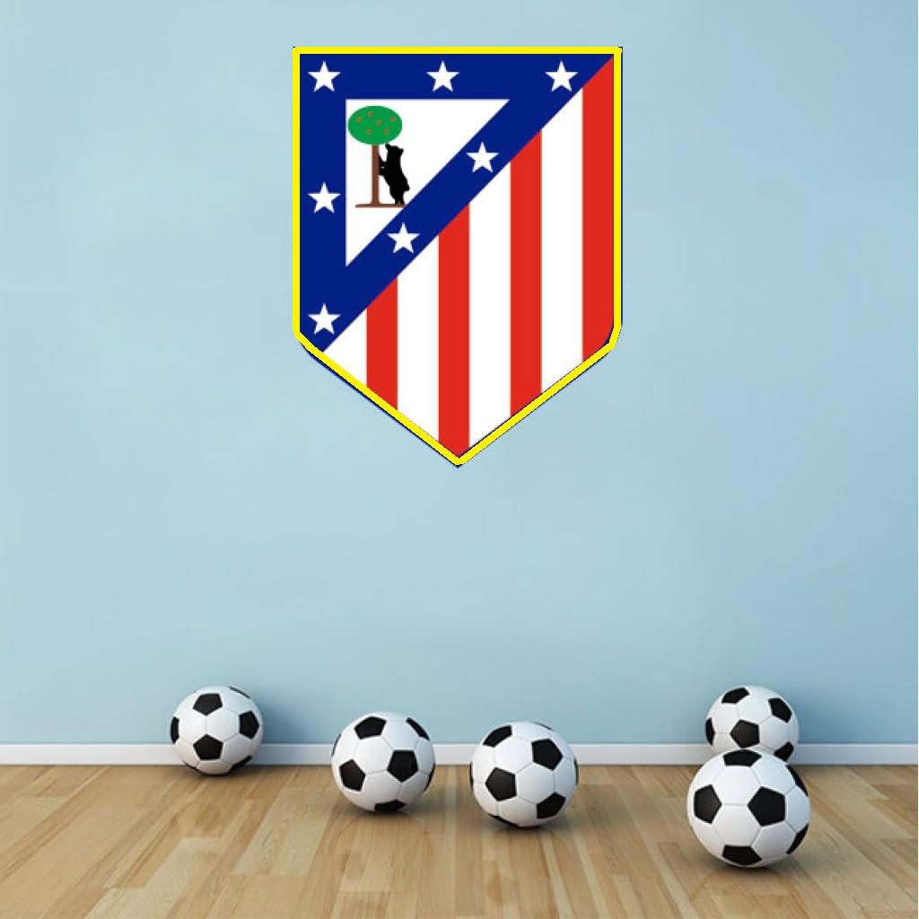 Regalos Neon Cualquier Equipo Futbol Real - metacrilato y Neón Personalizado Adorno de pared led letras decorativas habitacion letrero luminoso luz cumpleaños (AT.MADRID) MEDIDAS 35X30CM