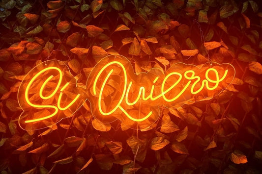 Letrero LED Neón 'Si Quiero' para Bodas, 9 Colores Disponibles, Decoración Romántica para Eventos