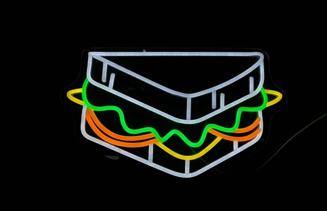 Lámpara de Neón LED Decorativa, Diseño de Sándwich, Luz Multicolor, Montaje en Pared