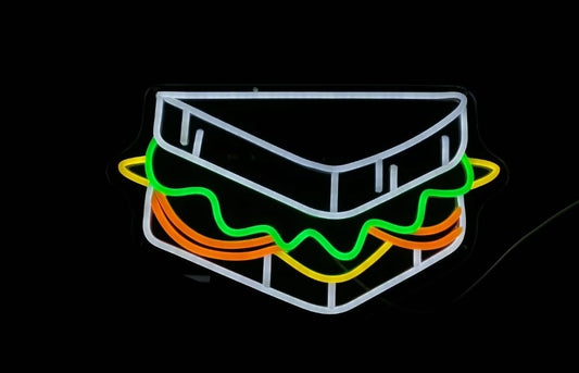 Lámpara de Neón LED Decorativa, Diseño de Sándwich, Luz Multicolor, Montaje en Pared