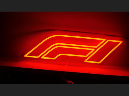 Letrero LED Neón Formula 1 F1, Luz Decorativa Personalizada, Rojo y Amarillo, Estilo Deportivo