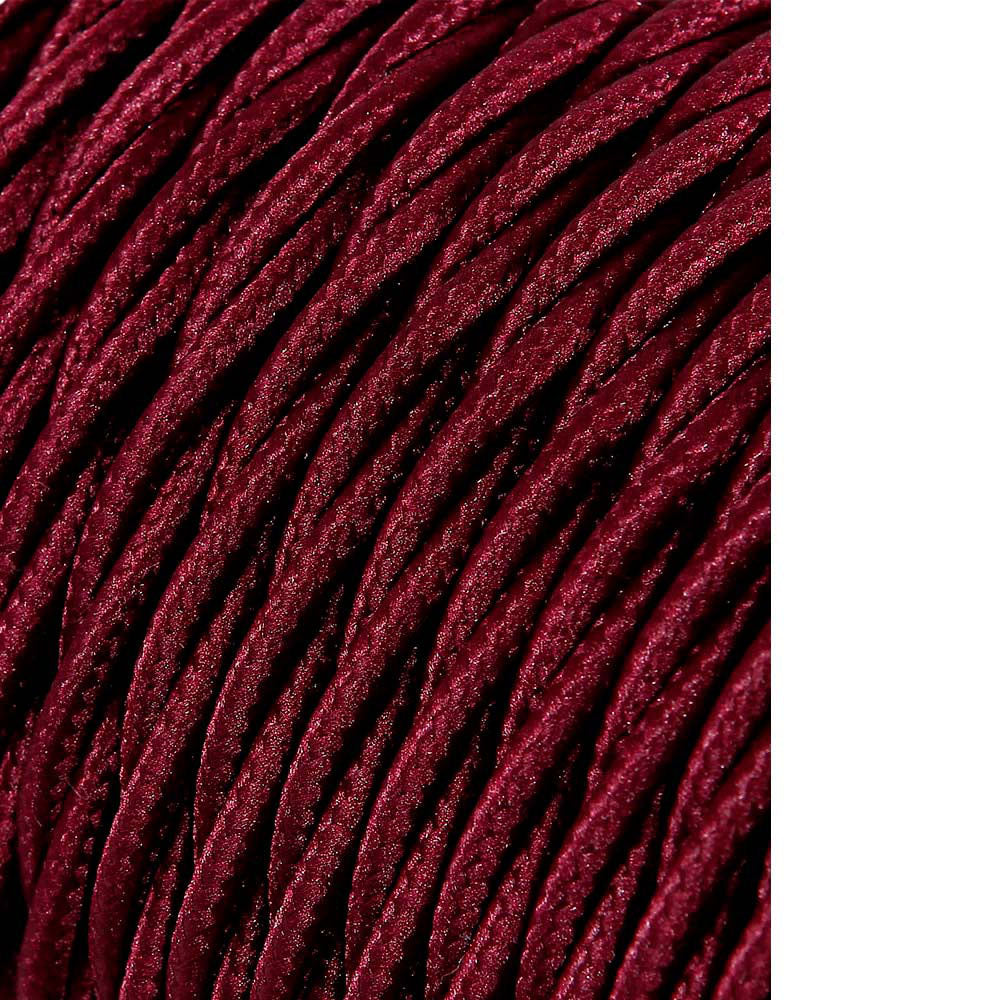 CARRETE CABLE TEXTIL TRENZADO H03VV-F 2 x 0,75 mm² BURDEOS, 25 m