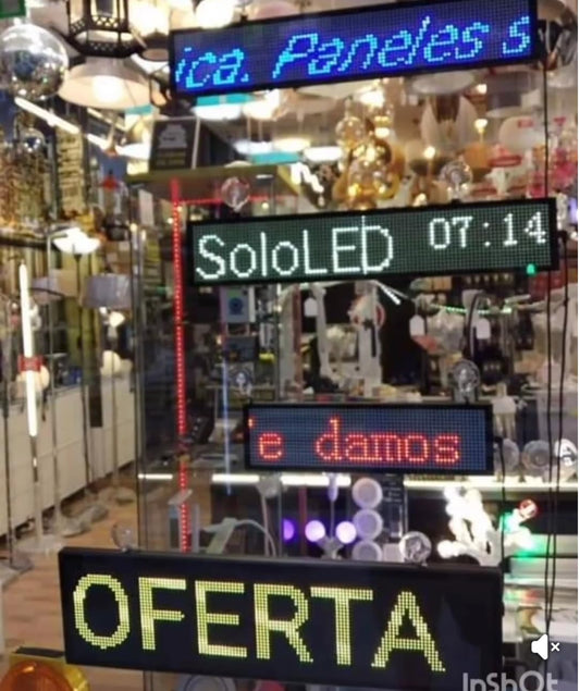 SOLOLED Panel LED Señal Led P5 Plug-n-Play de 64X32 CM, Tablero de Desplazamiento de Mensajes programable, Pantalla de Publicidad LED RGB para Negocios para Coche, Bar, Hotel, camión