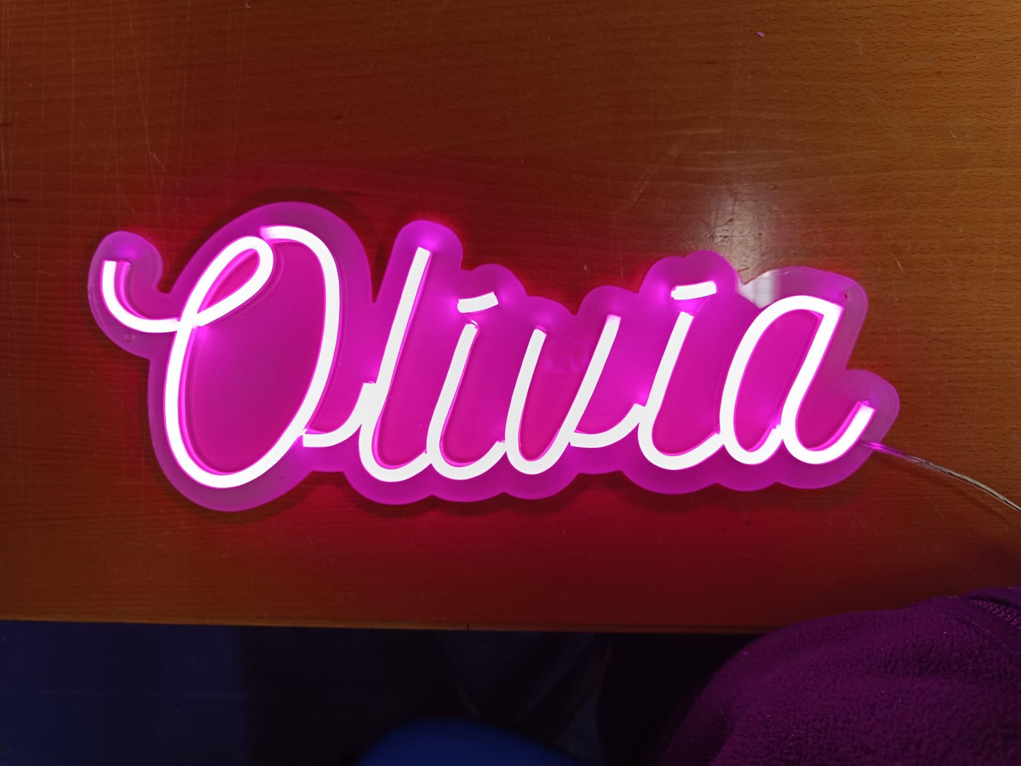 Letrero neón led texto personalizado para colgar en pared