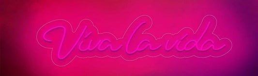 Letrero LED Neón 'Viva la vida', 75 cm x 20 cm, Iluminación Decorativa para Eventos y Negocios