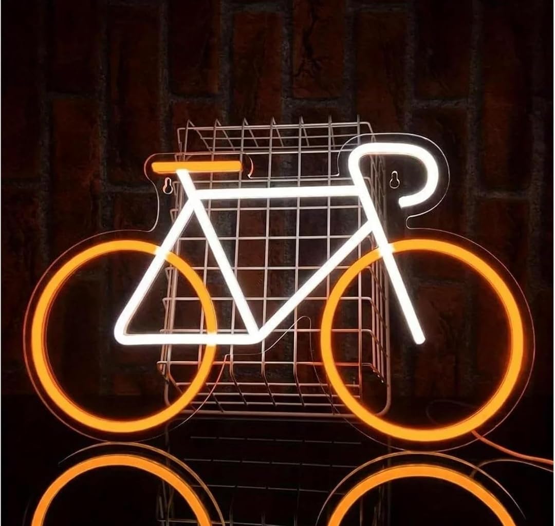 sololed Luces de neón Letrero De Neón De Bicicleta Para Decoración De Pared Letrero De Neón LED Alimentado 12 v Para Letrero De Garaje De Bicicleta Iluminado 42.5cmx26cm