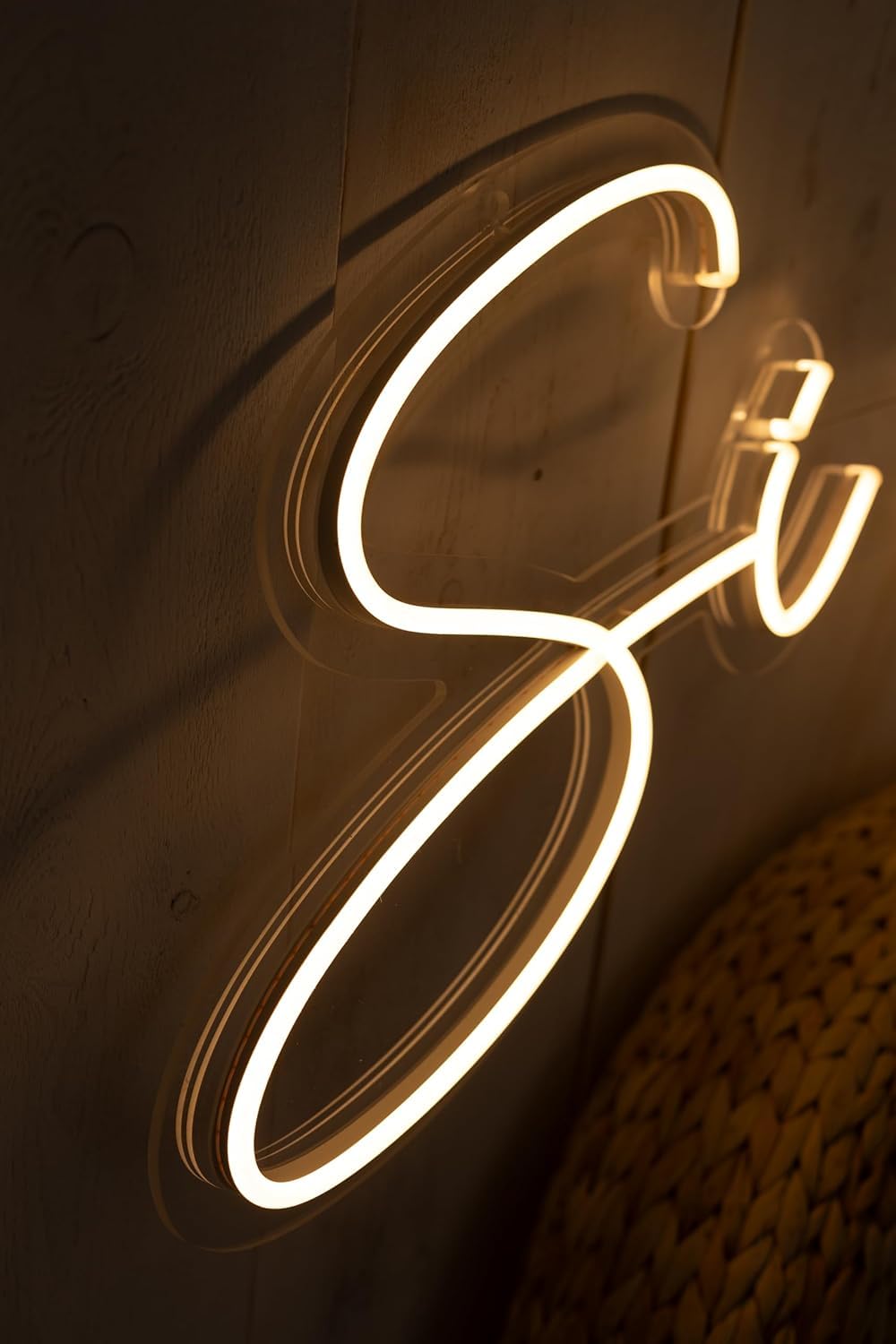 SOLOLED Letrero Luminoso LED Neón "Si Quiero" – Blanco Cálido, 96 x 36 cm, Base de Metacrilato, Regulable con Mando a Distancia, Ideal para Bodas y Eventos, Incluye Kit de Instalación