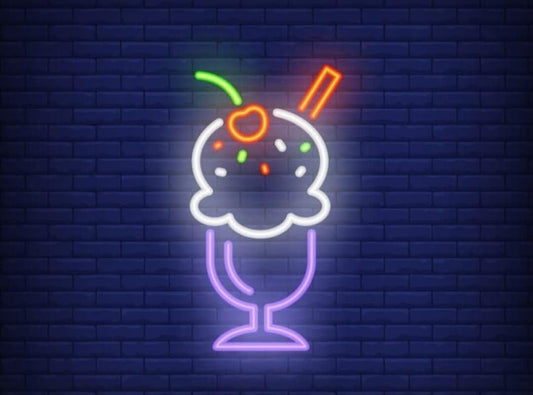 Letrero de Neón LED Decorativo, Diseño de Helado,¡Compra ya los mejores neones LED! Decorativo, Luz de Pared Multicolor, desde 30cm.Mándanos tu diseño antes de comprar por WhatsApp 620830282