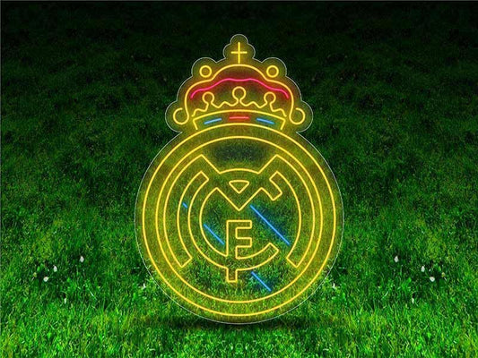 Lámpara LED Decorativa Madrid, Diseño Neón, Logotipo Iluminado, Verde y Amarillo