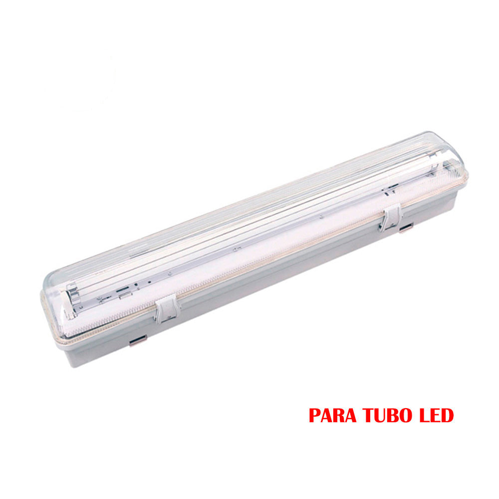 PANTALLA FLUORESCENTE ESTANCA PARA TUBO DE LED 1 x 9 w (EQ. 18 w) 220 V IP65 65 cm