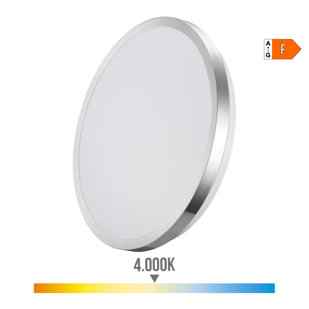 APLIQUE SUPER LED DE SUPERFICIE MARCO CROMADO 24 w 4000 k 2490 lm Ø38 x 5 cm