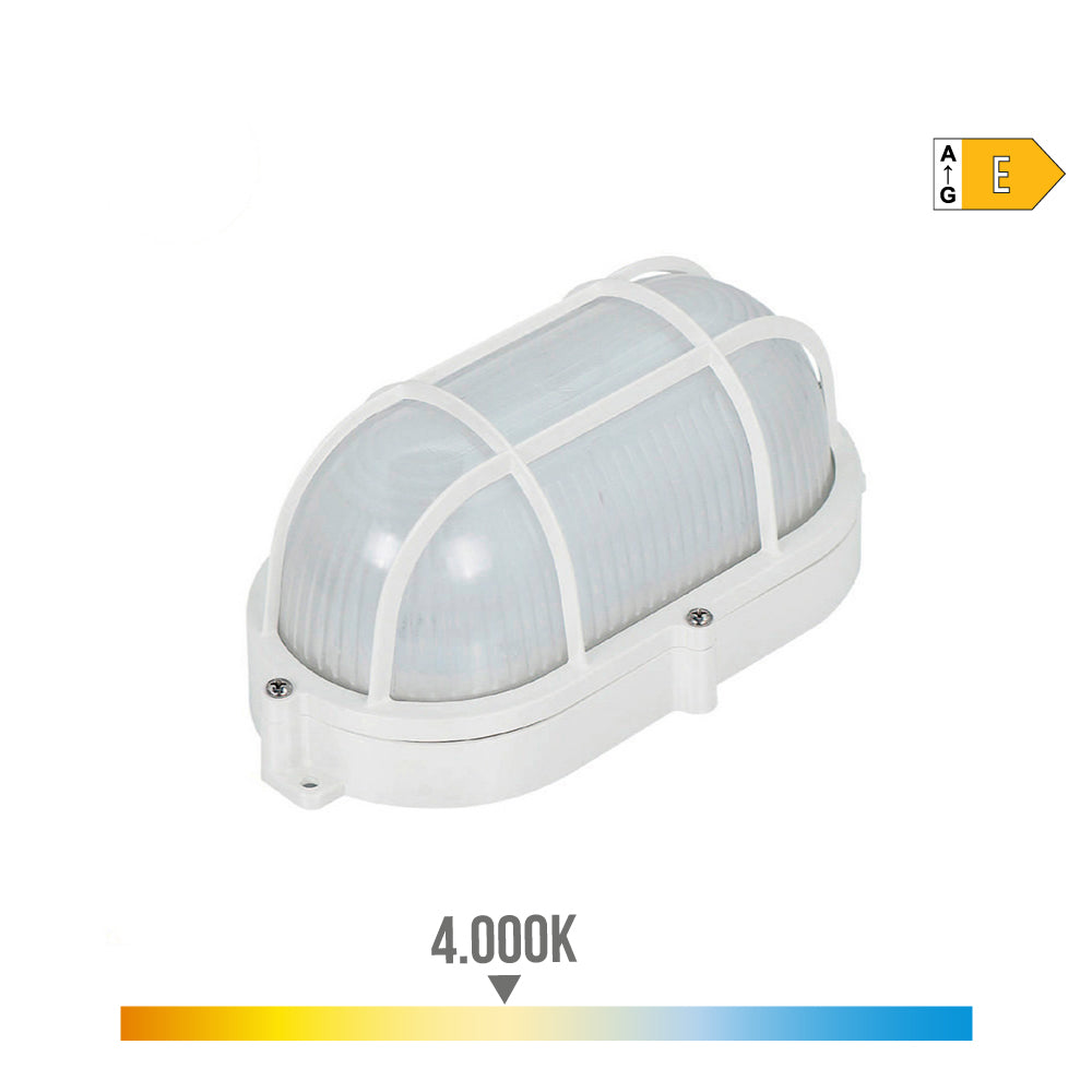APLIQUE LED OVAL REJILLA EXTERIOR 9 W 1066 lm 4000K IP65 11,8 x 21,2 x 9 cm