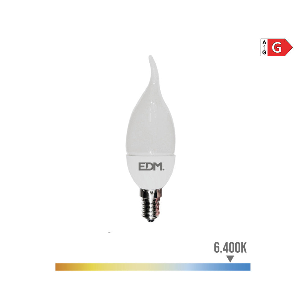 BOMBILLA VELA LED E14 5 W 400 lm 6400 K LUZ FRIA Ø3,8 x 12,5 cm
