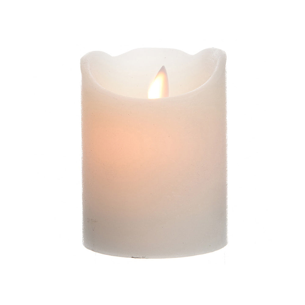 VELA DE CERA LED COLOR BLANCO, Ø7,5 x 10 cm
