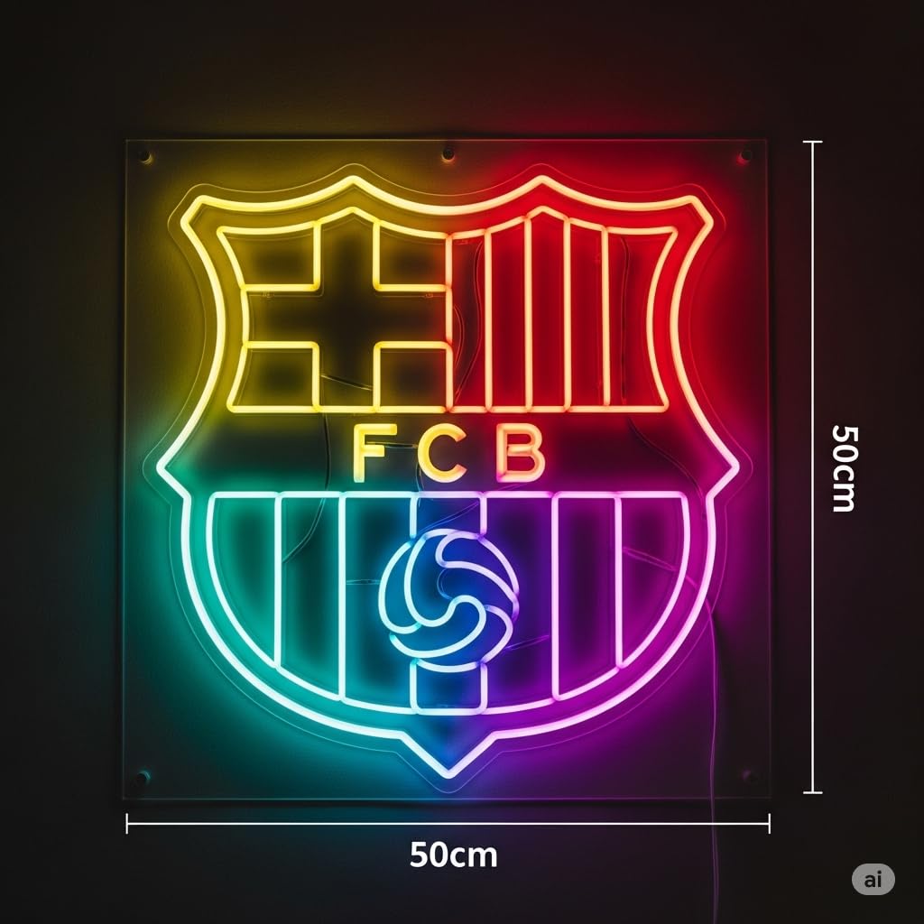 Letrero Luminoso de Neón regalo Barcelona, Multicolor, Decoración de Pared