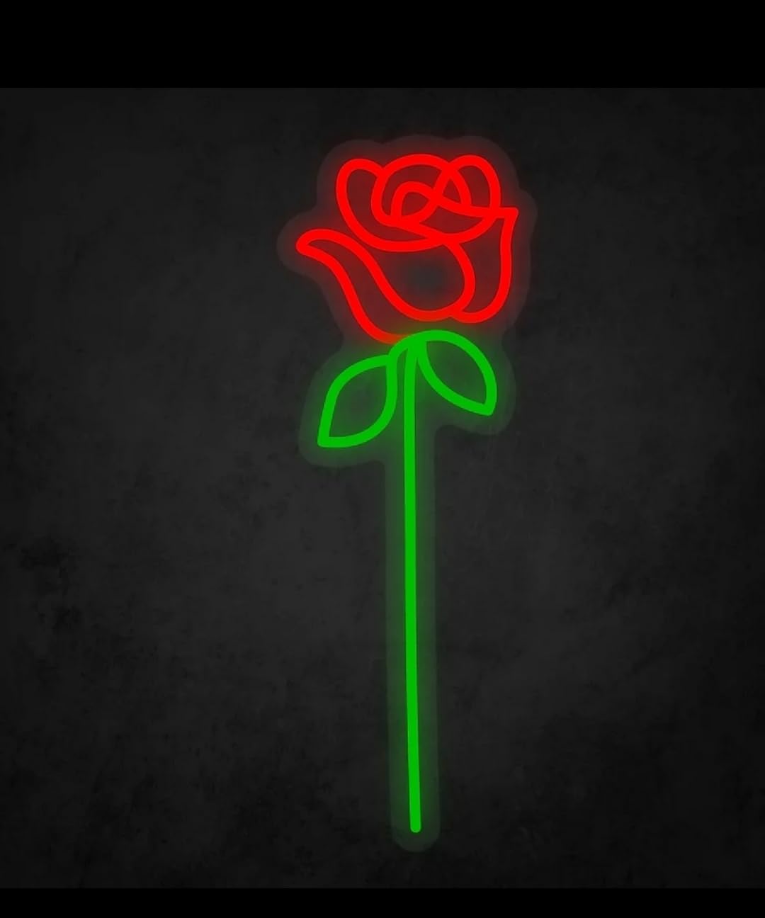 Lámpara de Pared LED Neón Decorativa, Diseño Rosa Roja, Iluminación Ambiental