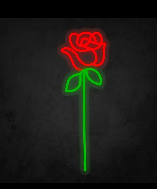 Lámpara de Pared LED Neón Decorativa, Diseño Rosa Roja, Iluminación Ambiental