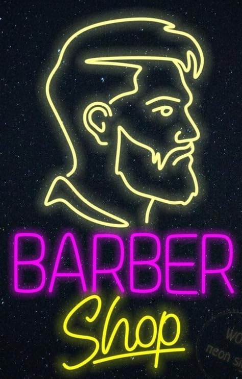 Letrero de neón de barbería, decoración de cueva de hombre, arte de pared de peluquería, letrero de neón de hombre