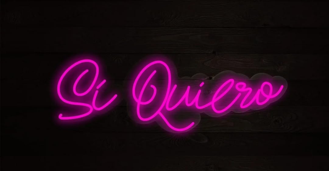 Letrero LED Neón 'Si Quiero' para Bodas, 9 Colores Disponibles, Decoración Romántica para Eventos