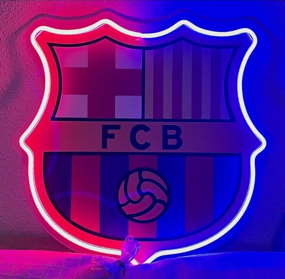 Regalos Barcelona Neon Cualquier Equipo Futbol - y Neón Personalizado Adorno de pared Niños Adultos led letras decorativas habitacion letrero luminoso luz cumpleaños,MEDIDAS 35X30 CM