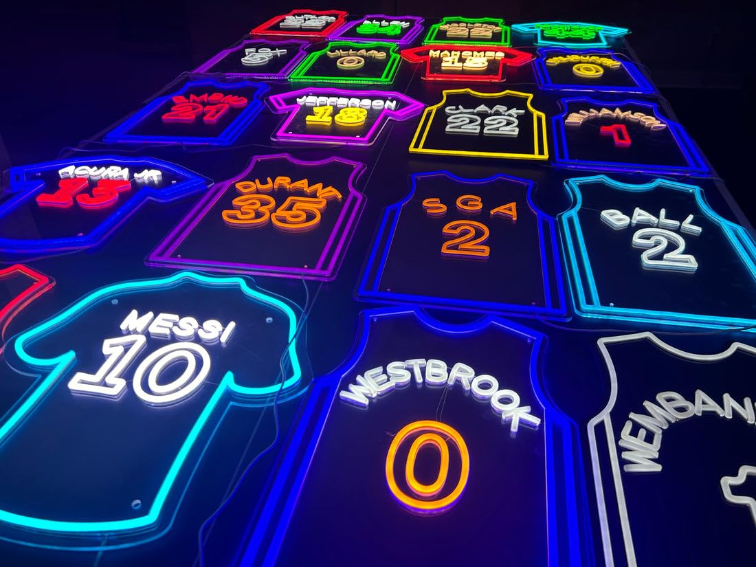 SoloLED Letrero de Neón messi LED Deportivo, Iluminación Decorativa, Metacrilato para Salas de Juegos y Dormitorios