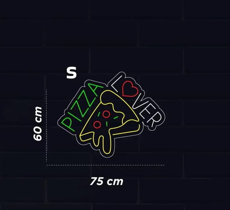 Letrero de Neón Pizza Lover, Diseño Decorativo para Bar y Restaurante, Multicolor