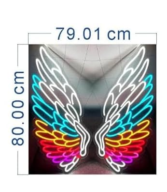 sololed Letrero Luz Neón LED Alas de Ángel Coloridas - Señal Luminosa, Decoración para Fiesta, Navidad, Dormitorio, Bar, Pub, Club, Sala de Arte - 80cm 12v