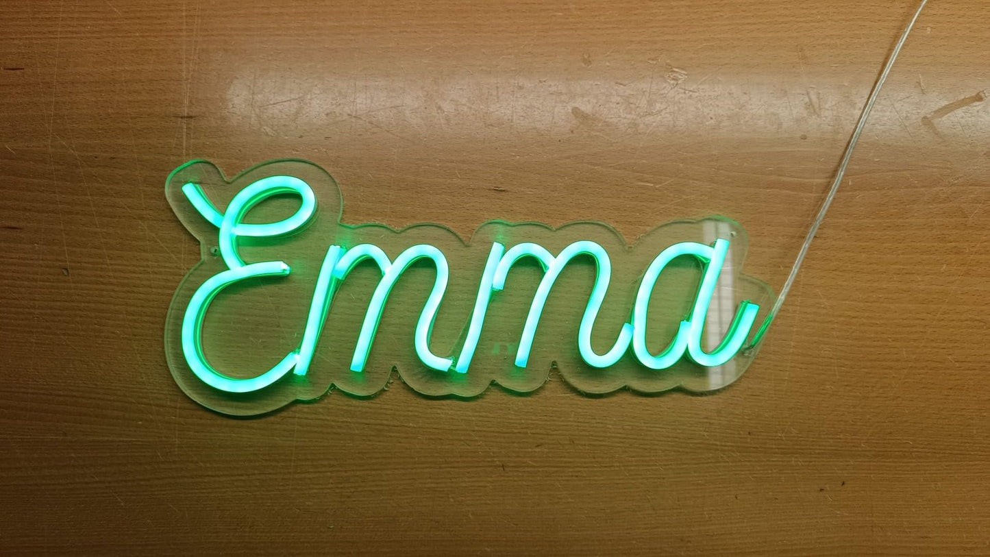 Letrero neón led texto personalizado para colgar en pared