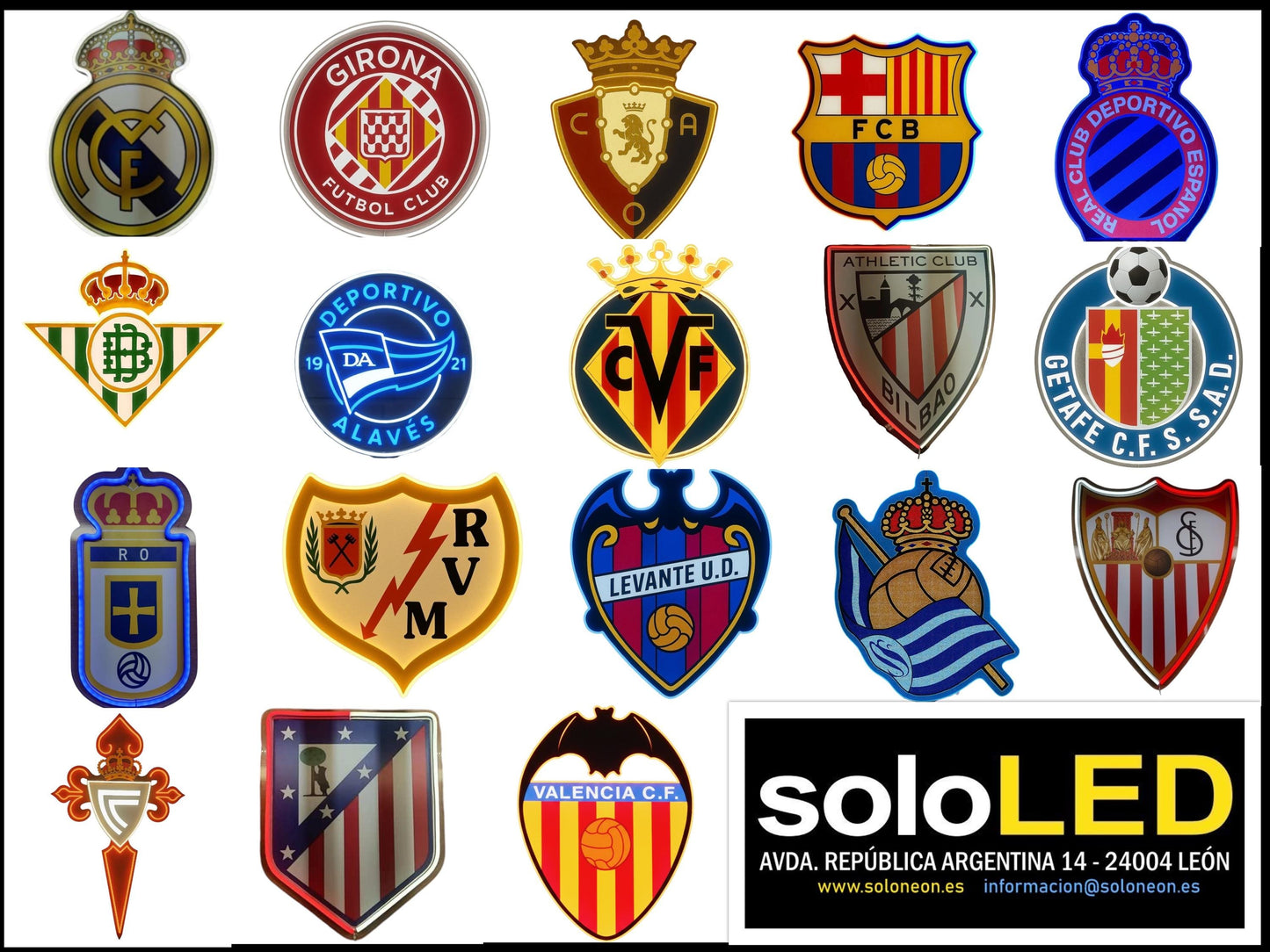 Escudos de equipos de fútbol liga personalizado Led luz de neón  neón signo logotipo personalizado regalo hecho a mano dormitorio