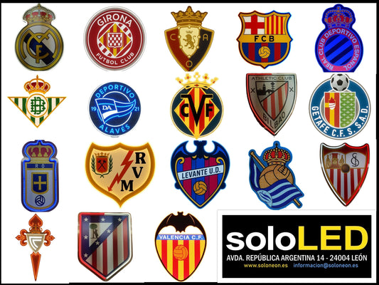 Escudos de equipos de fútbol liga personalizado Led luz de neón  neón signo logotipo personalizado regalo hecho a mano dormitorio