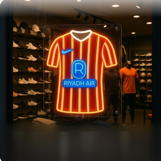 Lámpara LED de Neón Decorativa, Diseño de Camiseta regalo At Madrid Iluminación Roja y Azul