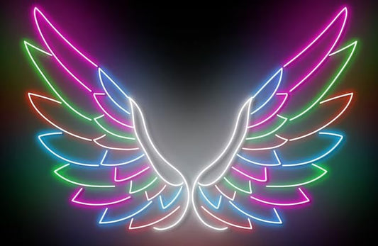 Letrero LED de Pared en Forma de Alas, Luz Neón Multicolor, Decoración Iluminada