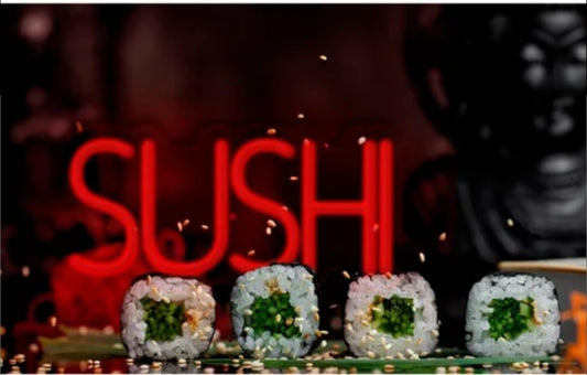 Letrero de Neón LED 'SUSHI', Luz Decorativa Multicolor, Cartel Luminoso para Pared, Rojo