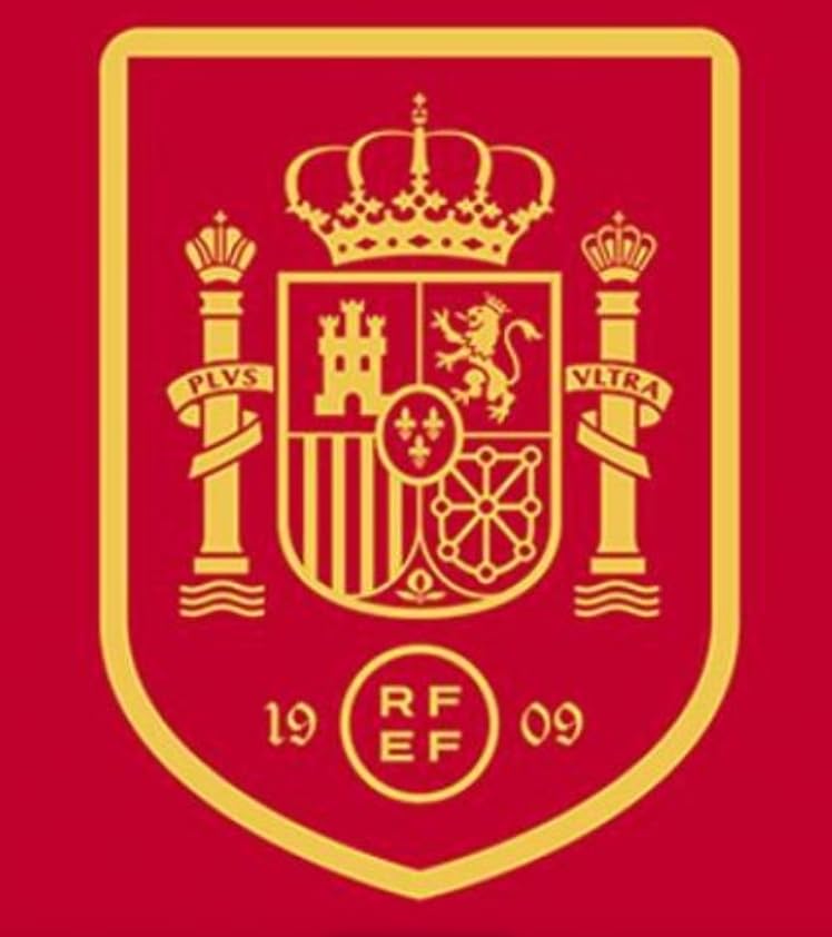 Lámpara escudo LED neon con vinilo y metacrilato transparente de Pared con Escudo de Regalos España y selección de fútbol Luz Amarilla Neón, Diseño Deportivo Español, 1909 selección española
