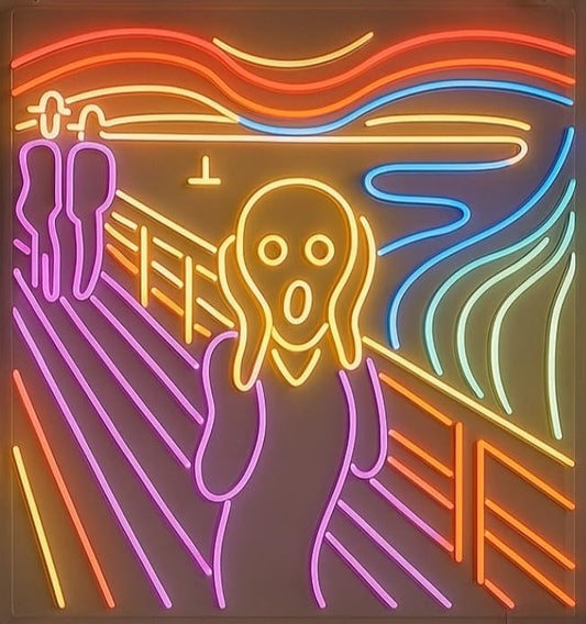 Lámpara de Neón LED Decorativa, El Grito Multicolor, Arte de Pared