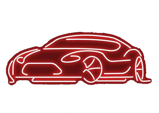 Letrero LED Neón Decorativo de Coche Deportivo, Iluminación Personalizable, Diseño Moderno