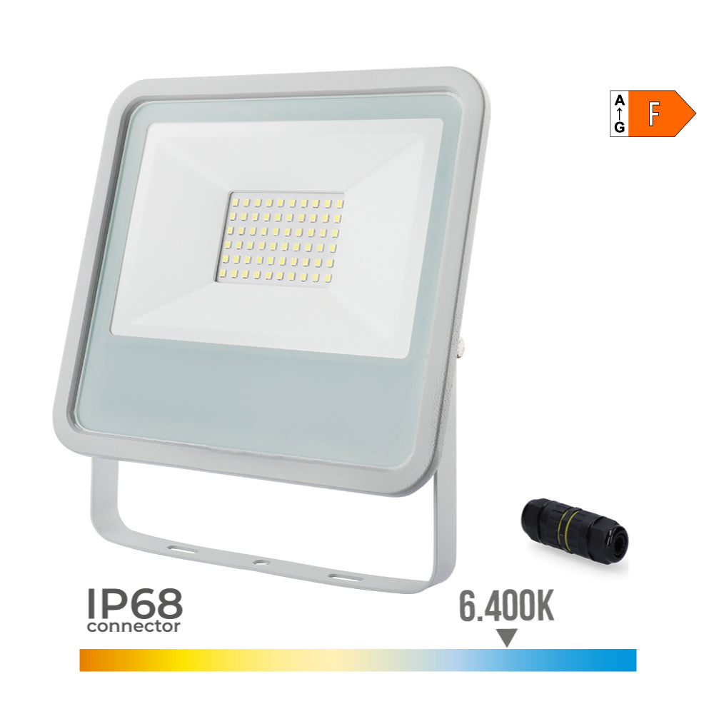 FOCO PROYECTOR LED BLANCO 50 W 4000 lm 6400 K LUZ FRÍA; 19,2 x 2,9 x 17,5 cm