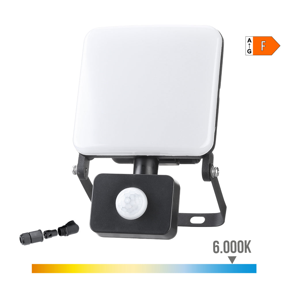 FOCO PROYECTOR LED FRAMELESS CON SENSOR 50 W 4100 lm 6000K LUZ FRIA 16,8 x 16 cm