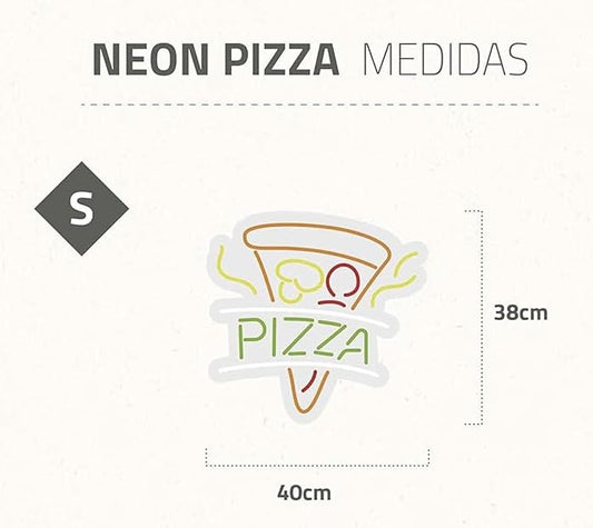 Pizza Neón Luminoso Base metacrilato