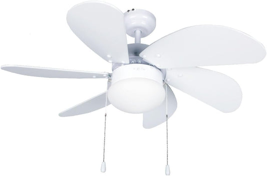 Genérico GSC Evoluion | Ventilador de techo con luz Blanco | Motor DC | Ø82 6 aspas | Ideal estancias <13m2 | Verano/Invierno