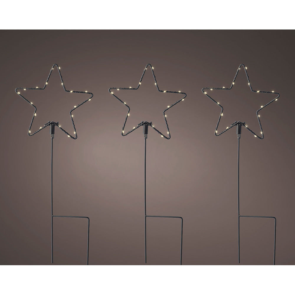 ESTACA MICROLED EN FORMA DE ESTRELLAS PARA EXTERIOR Ø15 x 42,5 cm