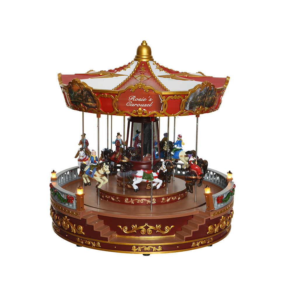 CARRUSEL DECORATIVO CON LED 31 x 31 x 28 cm