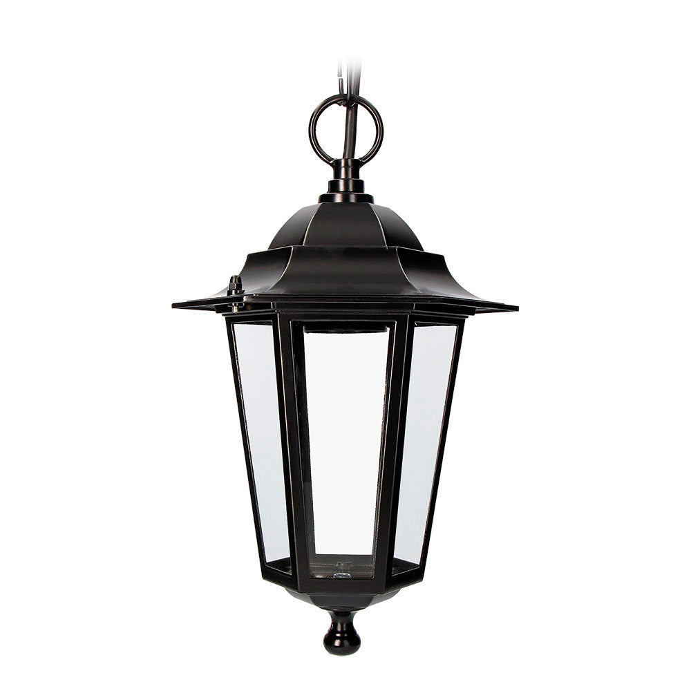 APLIQUE EXTERIOR ZURICH DE ALUMINIO Y CRISTAL E27 60 w SIN BOMBILLA, COLOR NEGRO, PARA TECHO