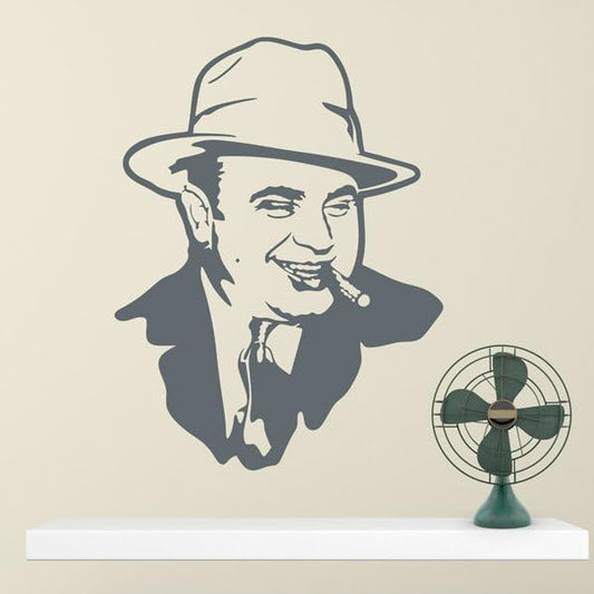 Lámpara de Neón LED Decorativa, Diseño Retro de Figura con Sombrero, Luz Blanca, para Pared al capone