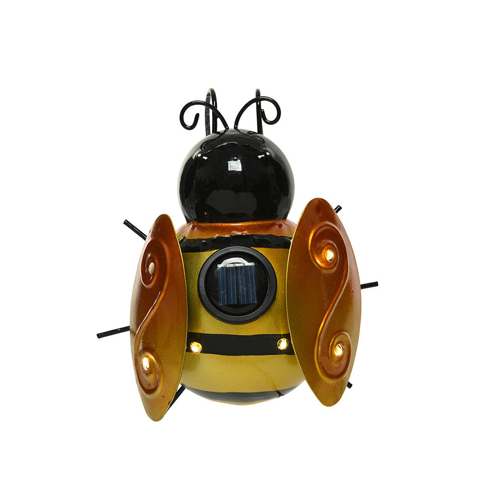 FIGURA LUZ SOLAR METALICA CON FORMA DE ABEJA 14,5x13x5cm COLORES SURTIDOS